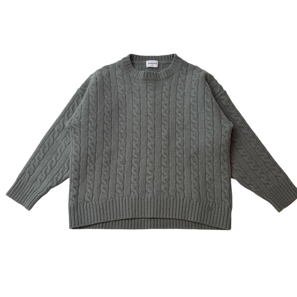 Sunday Best Sweaters - Aritzia Sunday Best Cable Knit Sweater  Merino Wool Green Old Money Sz Small